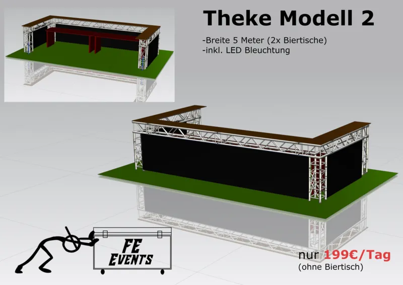 Leuchtende Bar mieten – Beispiel