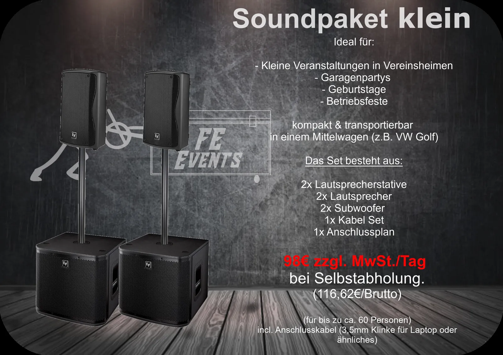 Soundpaket klein – Preise